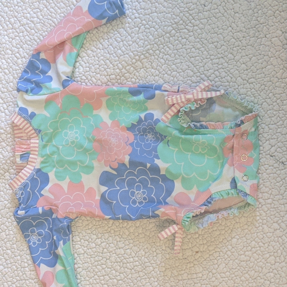 Ruffle Butts Long Sleeve Swimsuit 6-12 months